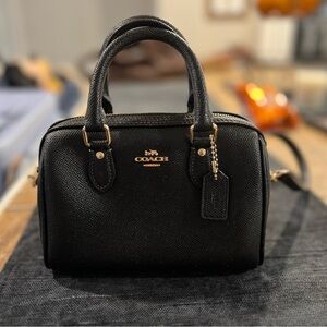 Small Coach Black Leather Crossbody